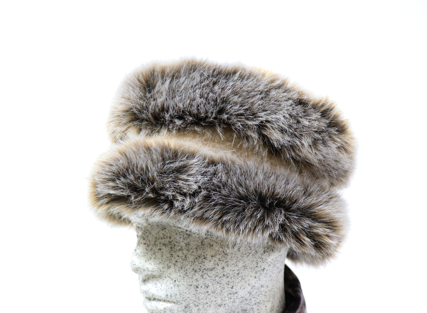 Toque - Webpelz beige - braun