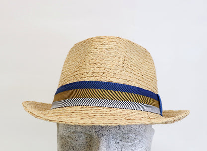 Trilby Raffia mit Streifenband