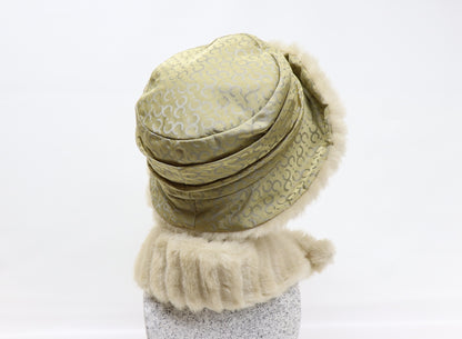 Webpelzgarnitur natur - pistazie - Hutmanufaktur Hanni-Modelle