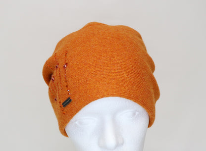 Wool slouch with rhinestones