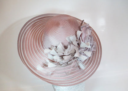 Paddington dusky rose satin hat