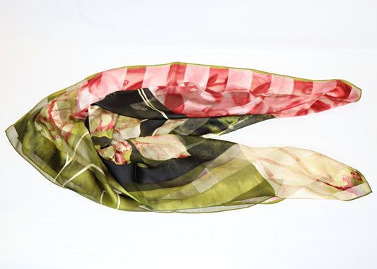 Silk scarf leaves