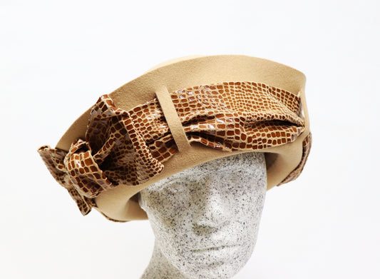 camel Filzhut mit Ledergarnitur