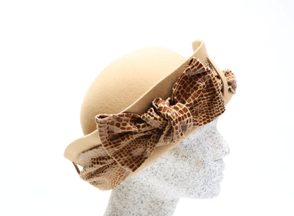 camel Filzhut mit Ledergarnitur