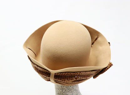 camel Filzhut mit Ledergarnitur