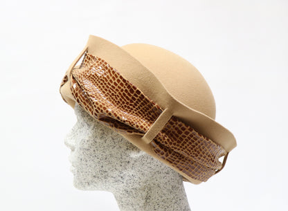 camel Filzhut mit Ledergarnitur