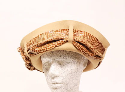 camel Filzhut mit Ledergarnitur