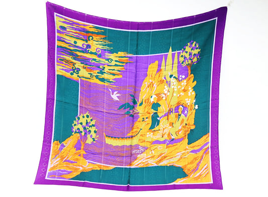 Silk scarf Chinese hunting