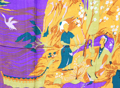 Silk scarf Chinese hunting