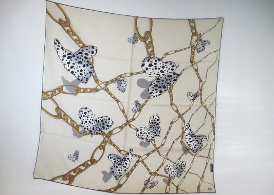 Silk scarf Dalmatian - Butterflies