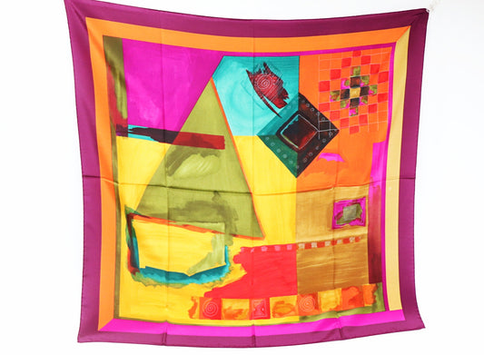 Silk scarf graphic colorful