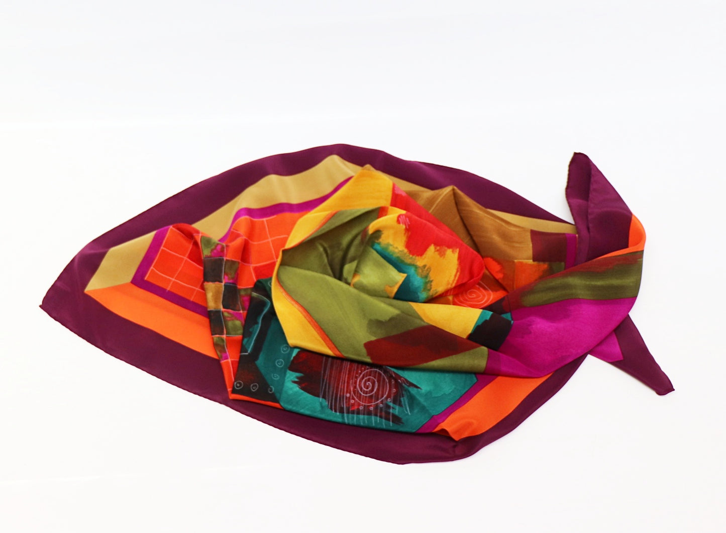 Silk scarf graphic colorful