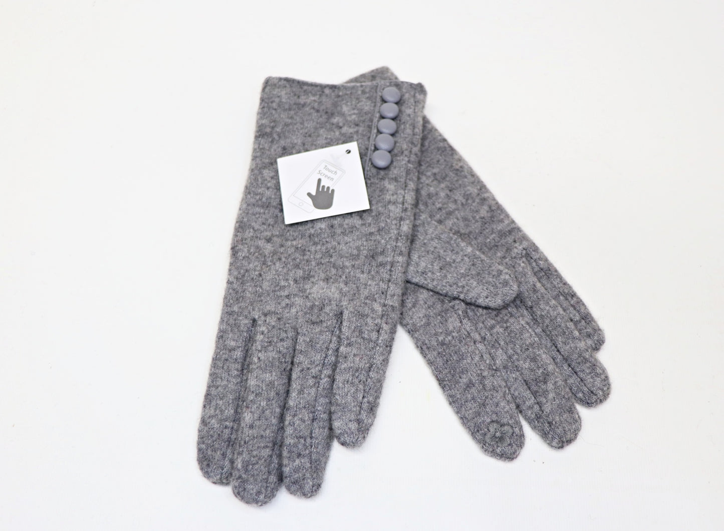 Wool glove with buttons