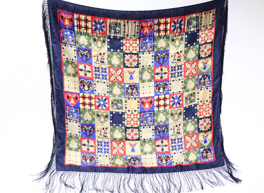 fashionable traditional scarf with fringes
