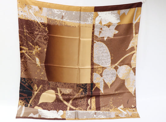 Silk scarf fashionable leaves