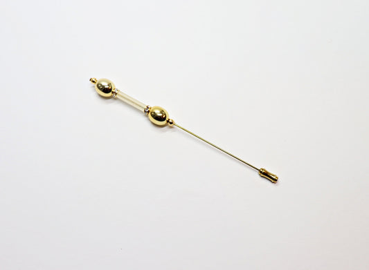 Hat pin oval gold beads