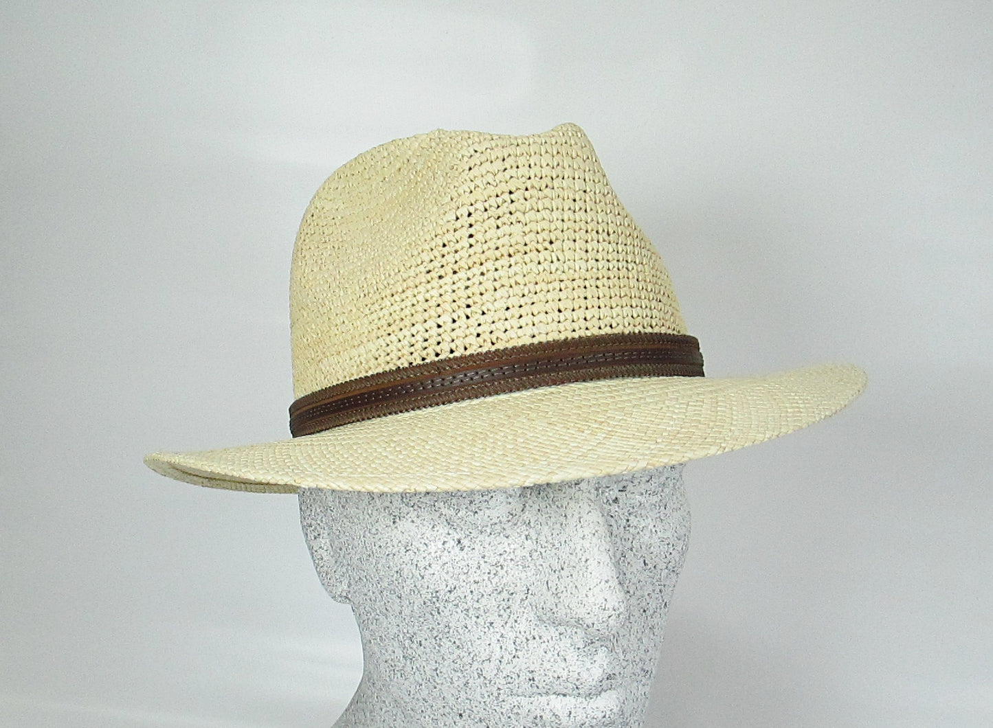 Panama with crochet head and leather strap