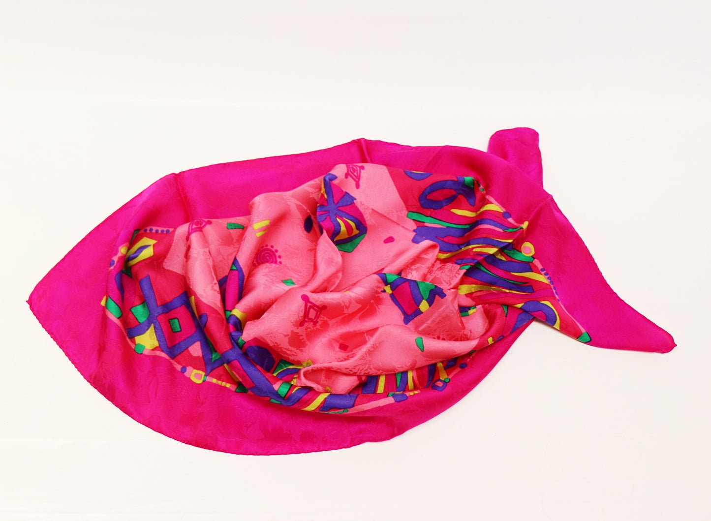 Silk scarf pink colorful