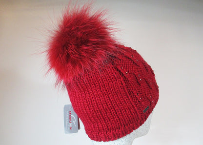 Woll Beanie colorierte Diamonds - Finnracoon Bommel