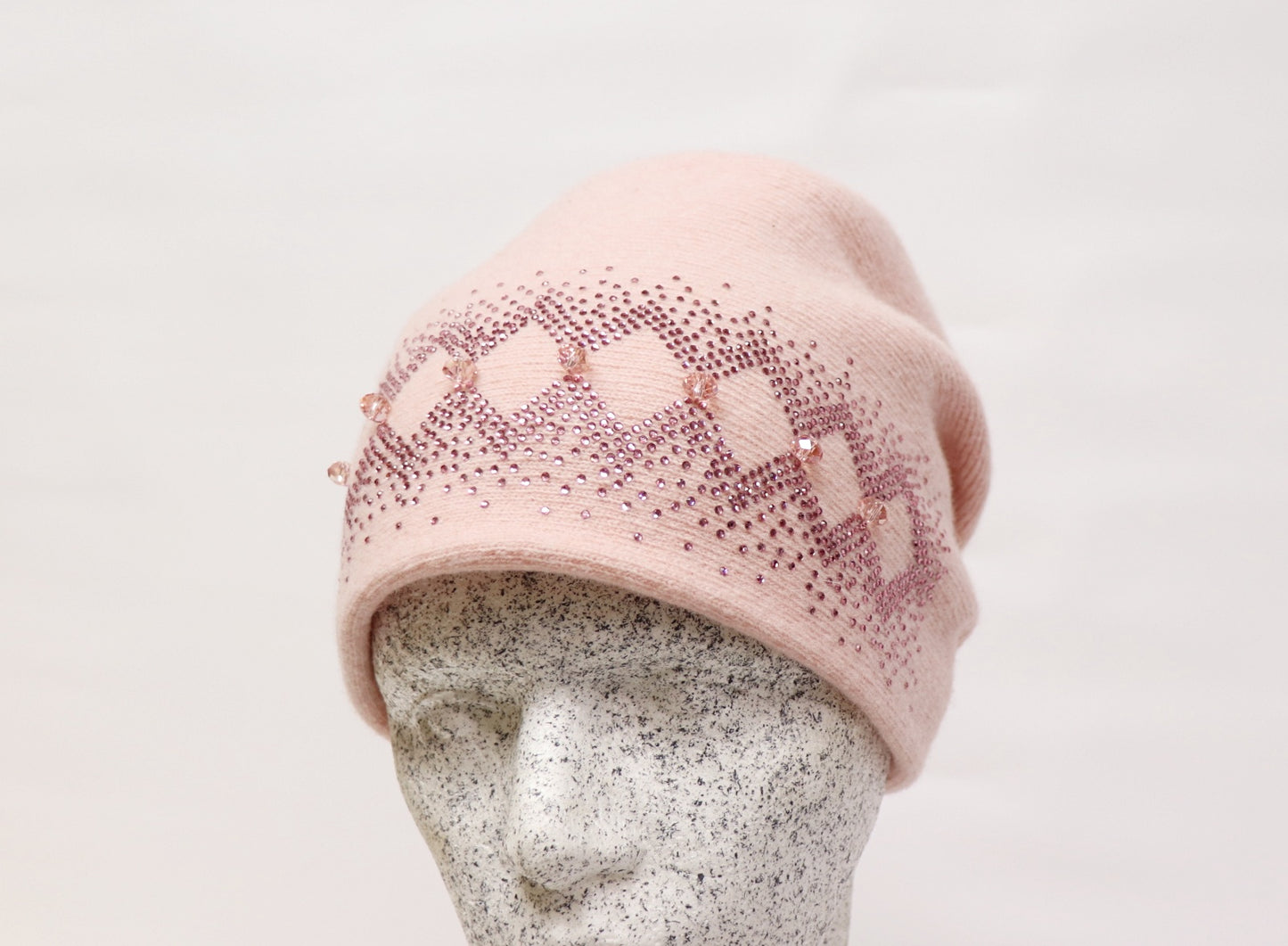 Woll Slouch Strass - Perlenapplikation