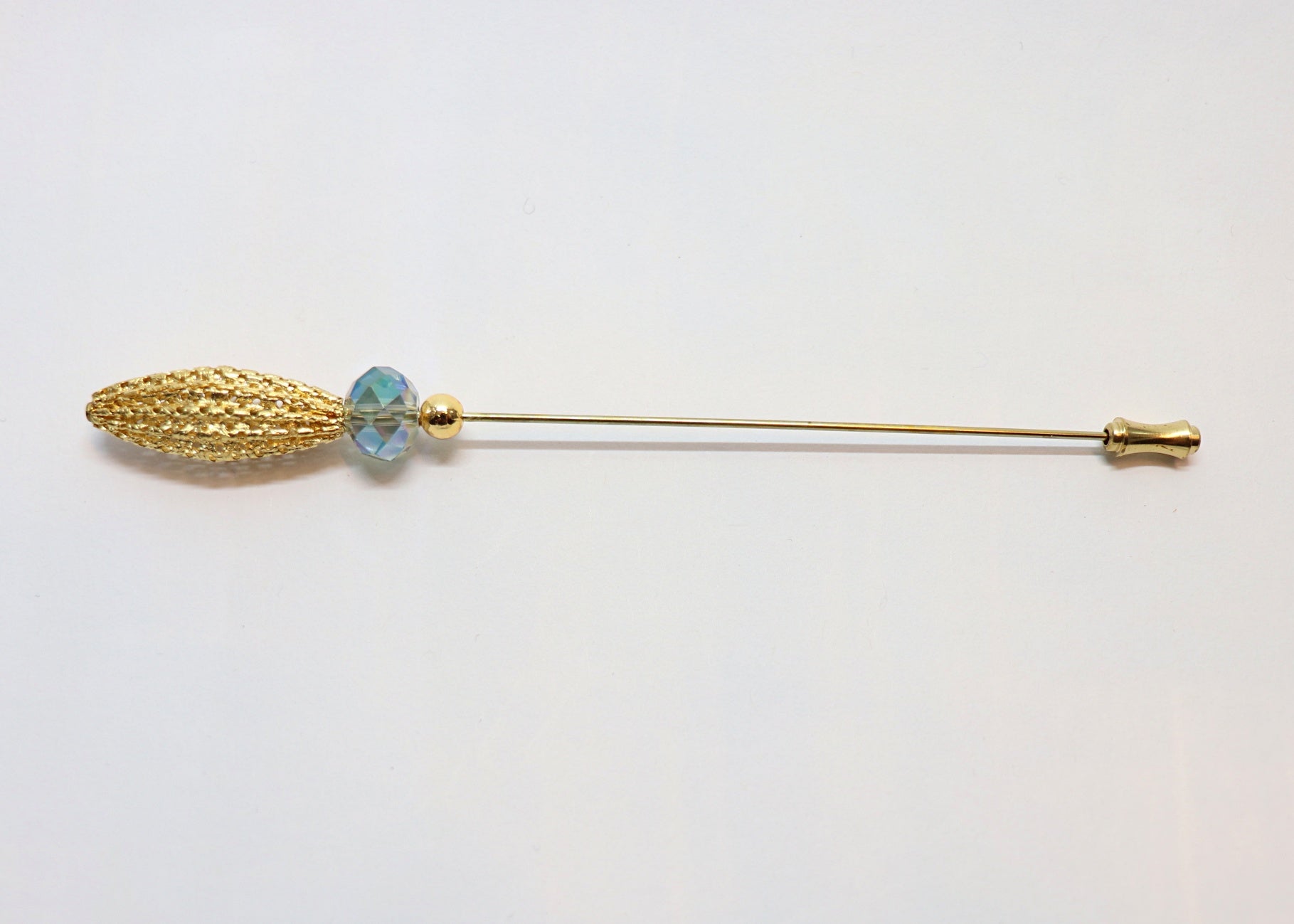 Hutnadel - filigrane ovale Perle mit Schliffperle - Hutmanufaktur Hanni-Modelle