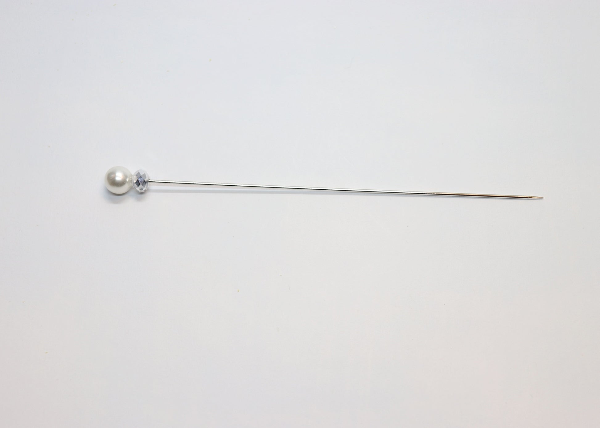 Hutnadel 15 cm mit Perle und Kristall - Hutmanufaktur Hanni-Modelle
