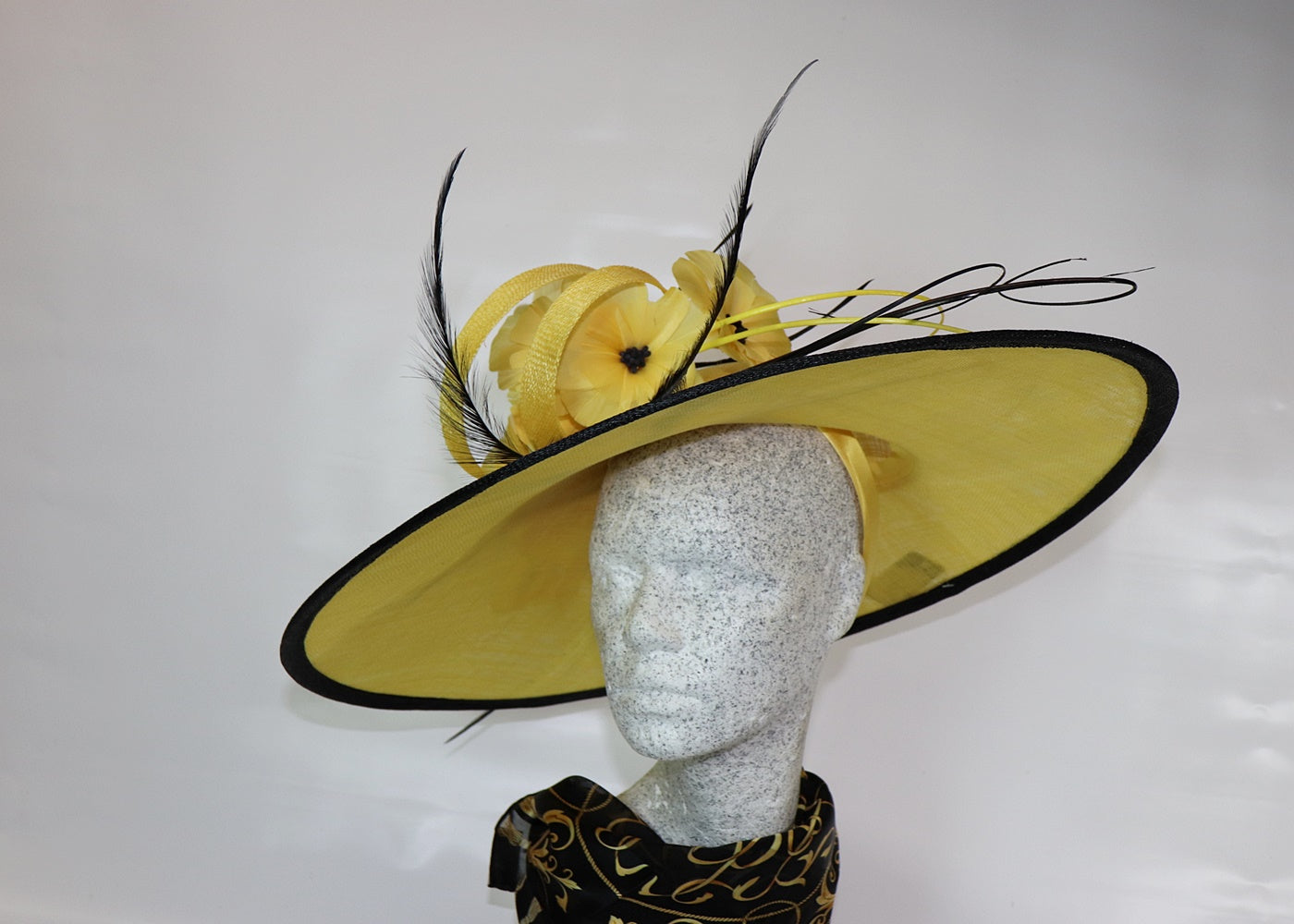 Black and yellow wedding hats on sale