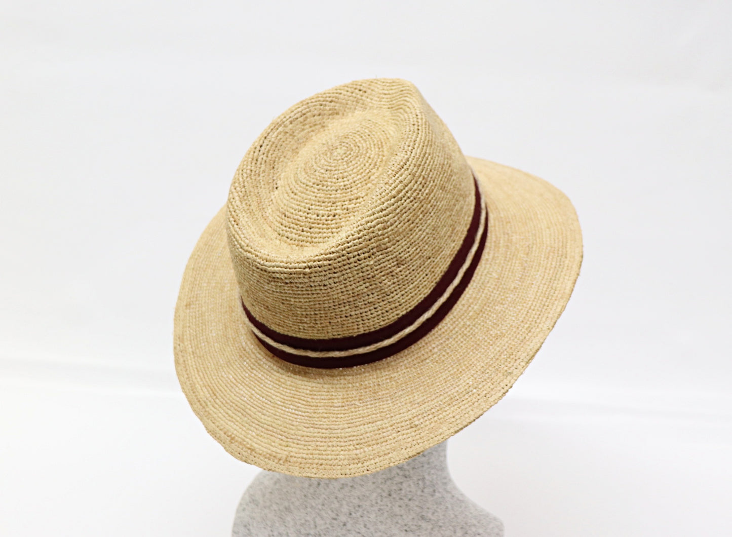Men's straw hat - crochet raffia