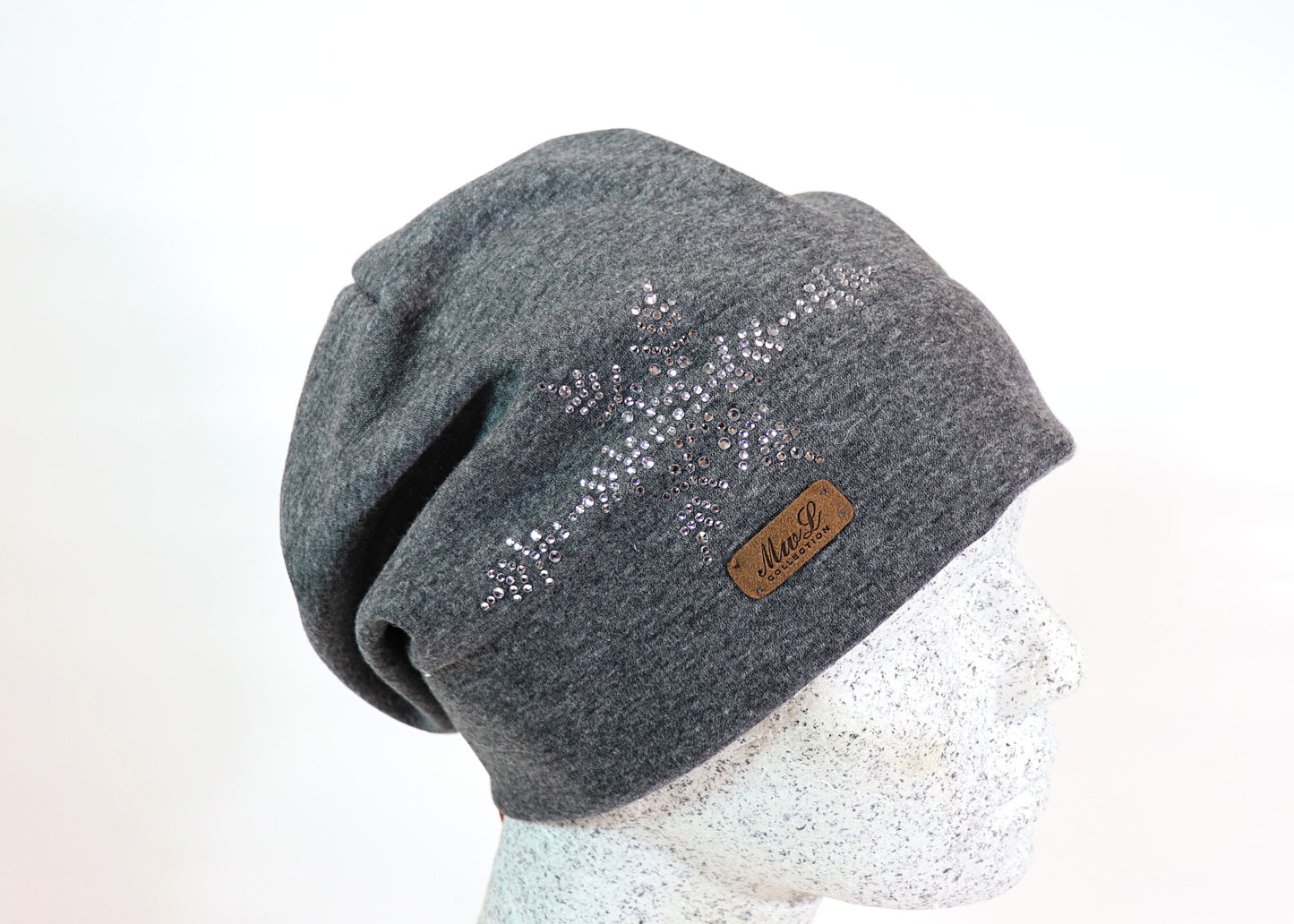 Jersey Beanie mit Strass - Hutmanufaktur Hanni-Modelle