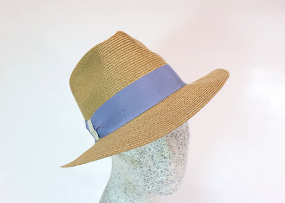 Braided straw hat men's style natural
